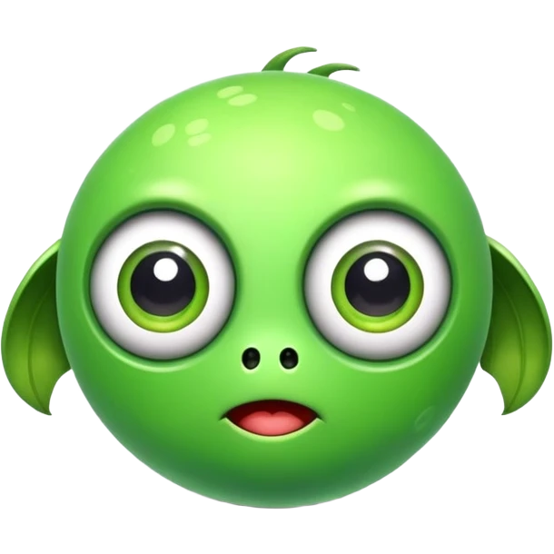 2 зеленых круглых монстрика  emoji