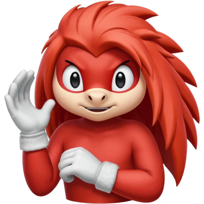 Sonic the hedgehogs friend knuckles a red animal with peach arms and white gloves emoji