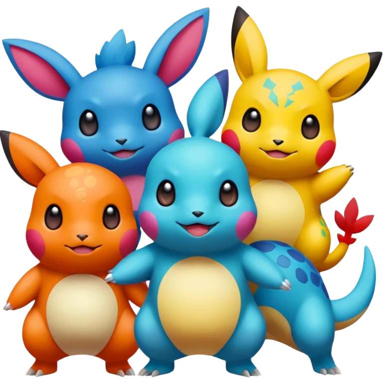 freindly pokemans helping each other  emoji