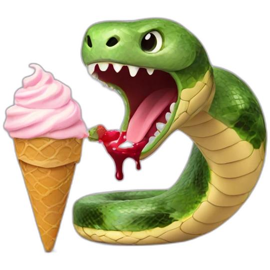 Snake in high heels eating ice cream  emoji