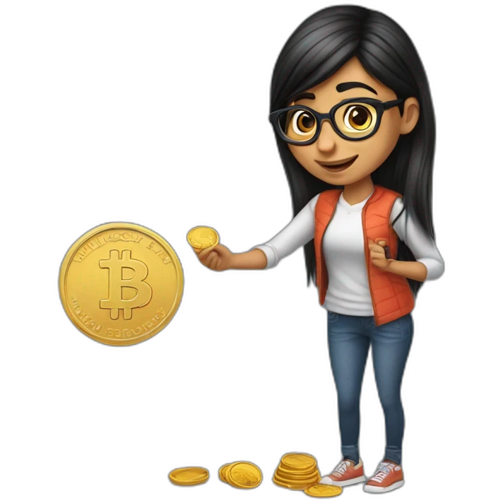 Mia Khalifa picking up a penny emoji