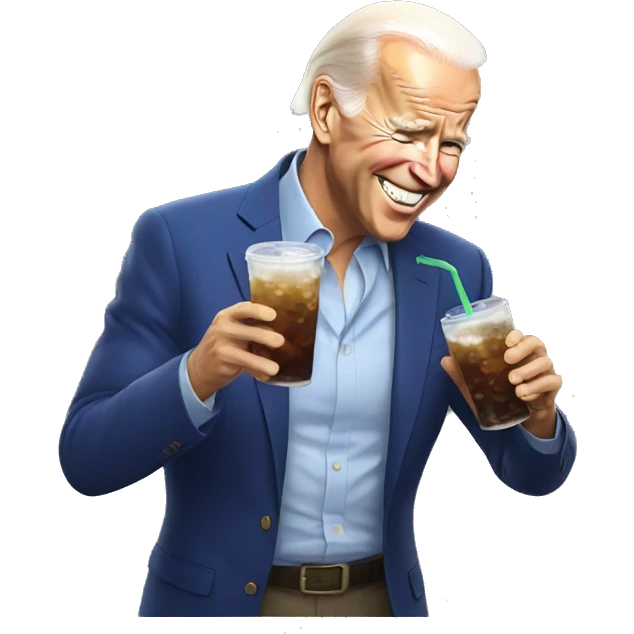 Joe Biden drinking soda emoji
