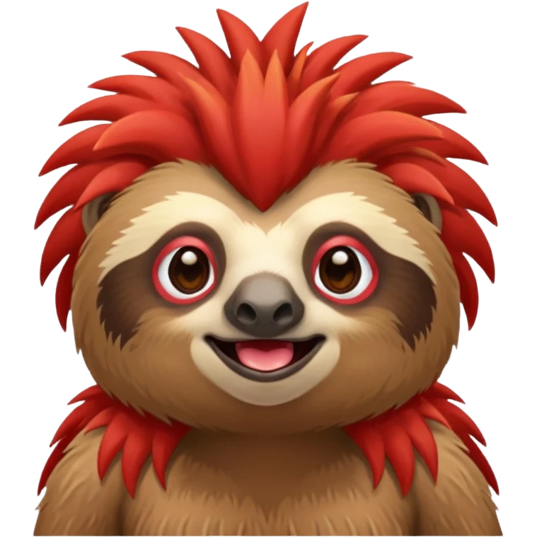 sloth with a big red mohawk emoji