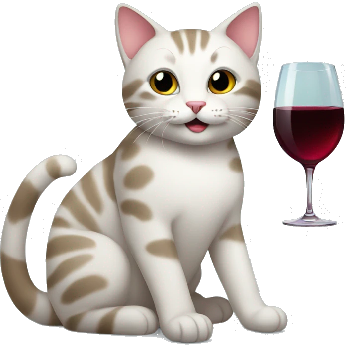Cat with wine emoji