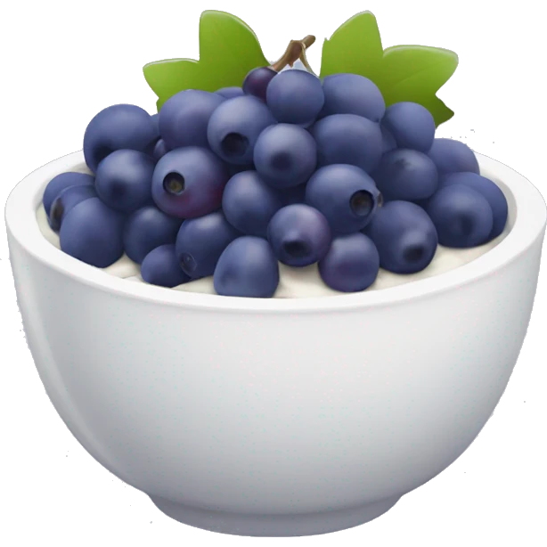 yoghurt bowl with grapes and blueberries emoji