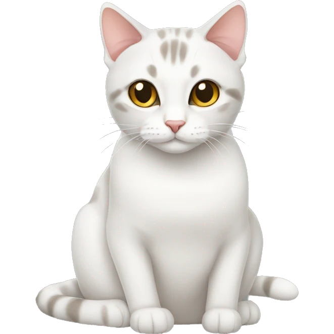 whit domestic shorthair cat emoji