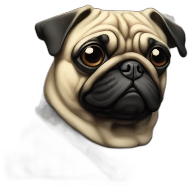 A cyberpunk pug in Art Nouveau style during 1910 emoji