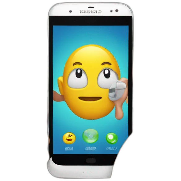 kids phone on hand emoji