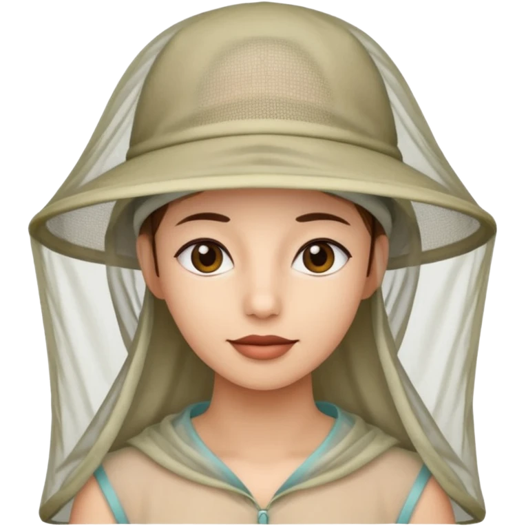 person wearing a mosquito net hat combination similar to this one: https://www.transa.ch/de/p/careplus-pop-up-kopfnetz-040602-001001/ emoji