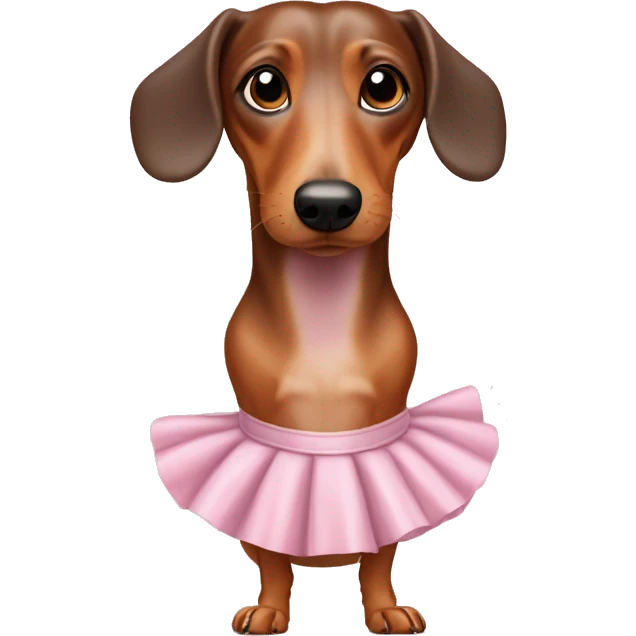 weiner dog with ballerina skirt emoji