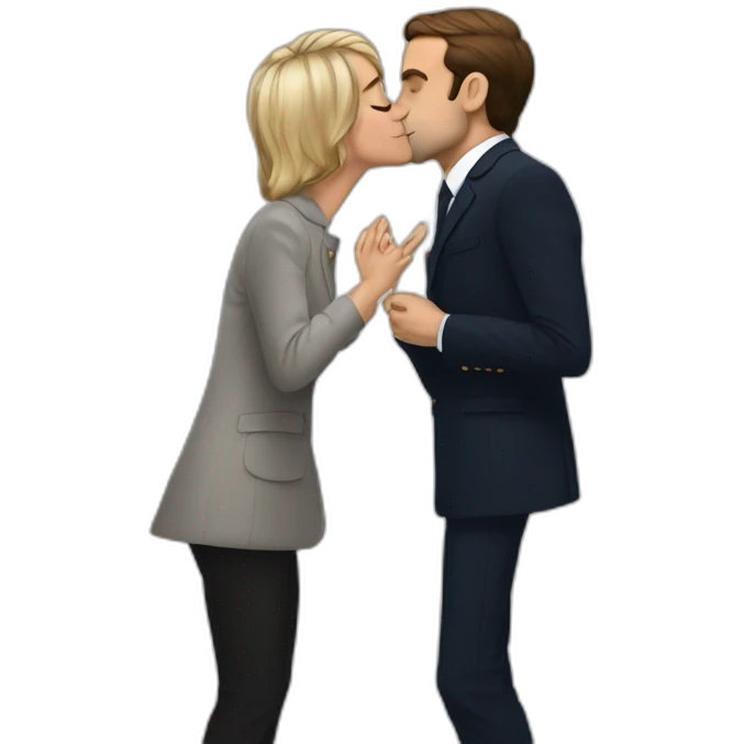 Macron kiss zemour emoji