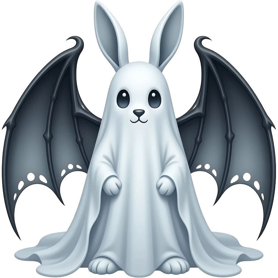 Ghost rabbit/ bunny gothic emoji