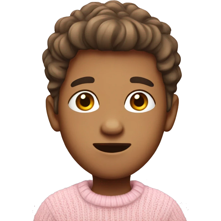 a cute cartoon boy with light pink sweater  emoji