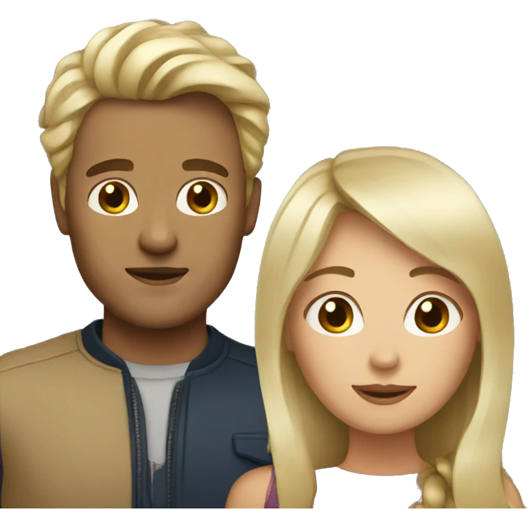 Brunette woman with blonde man emoji