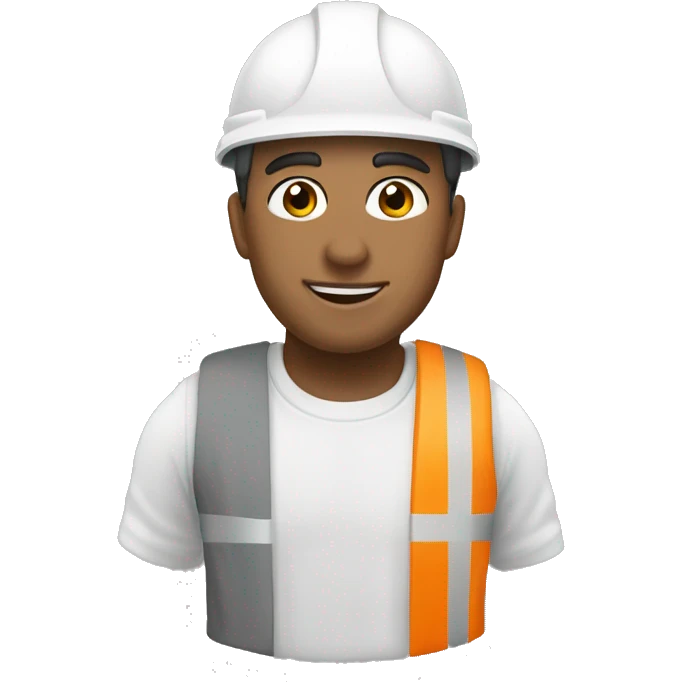 engenheiro com capacete branco na obra emoji
