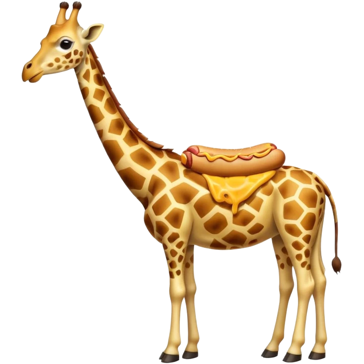 Giraffe eats hotdog emoji