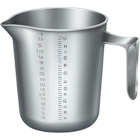 metal measuring cup filled with water emoji
