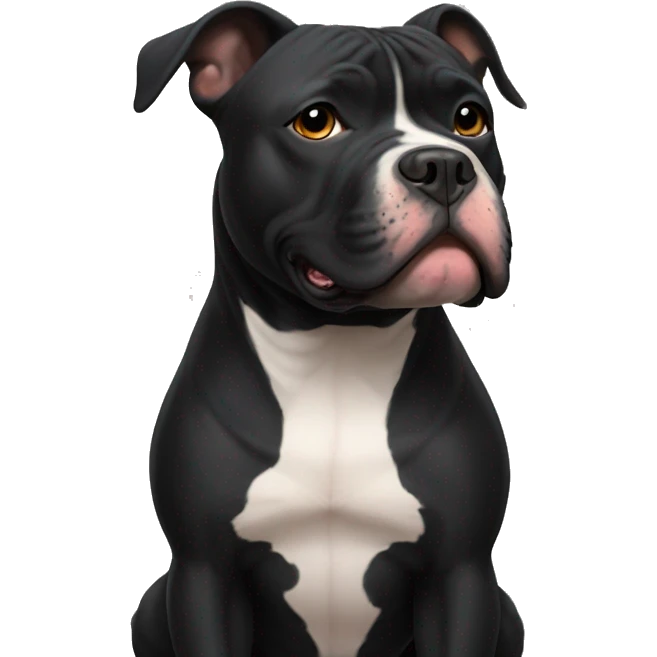 Solid black american bully emoji