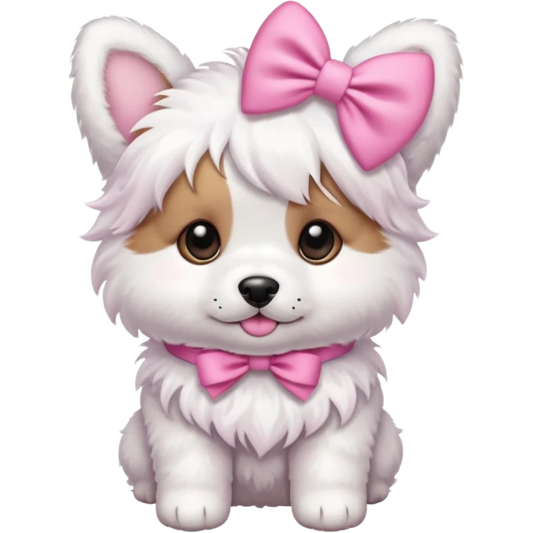 Puppy with pink bows emoji