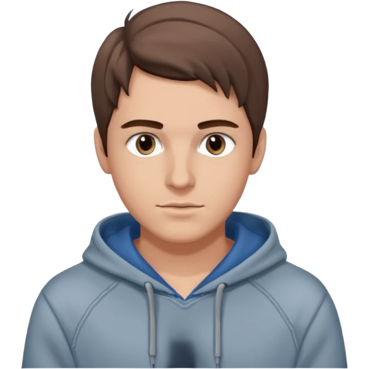 Kjekk gutt (lys i huden) som har pynta seg. Har på seg Jeans og grå hette genser og håret skal være  midtskill og fargen på håret er brunt. Litt øyevipper men ikke mye og litt mørke brun. Skal se HOT Å SEXY UT emoji