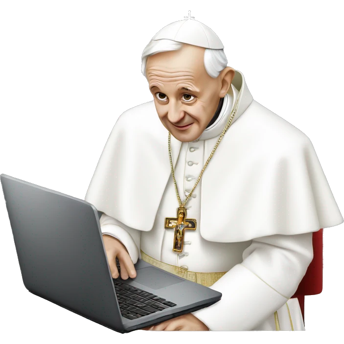pope with laptop emoji