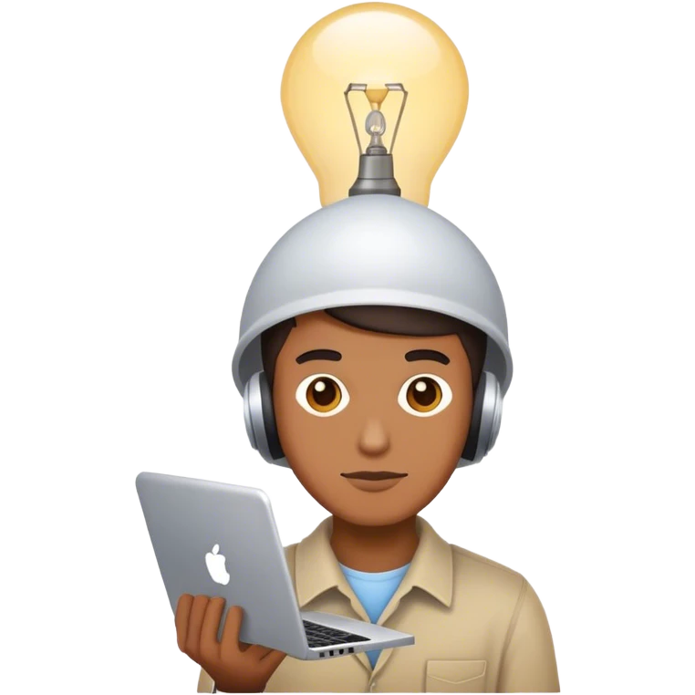 programmer with lamp on a head emoji
