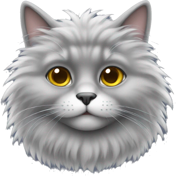 Grey fluffy cat emoji