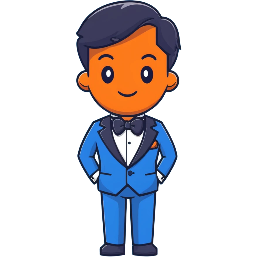 blue tuxedo with open buttons emoji