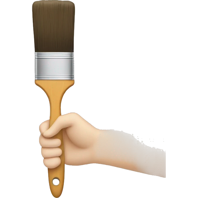 Pale hand holding paintbrush emoji
