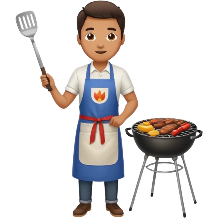 man cooking barbecue full-body emoji
