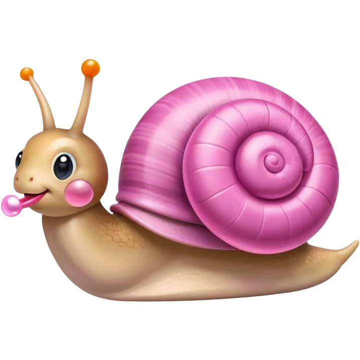 cute snail with a pink pacifier emoji