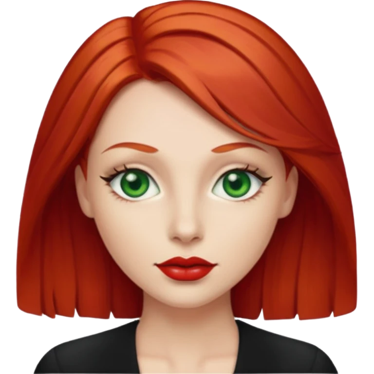 red hair with red lipstick  emoji