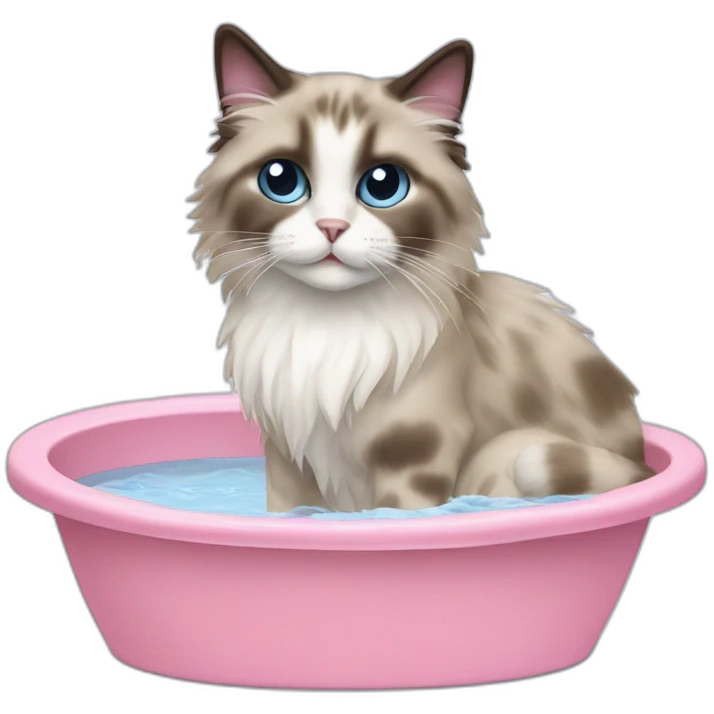 Ragdoll cat bathing emoji