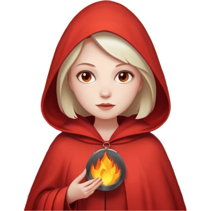 handmaids tale style woman burning house down emoji