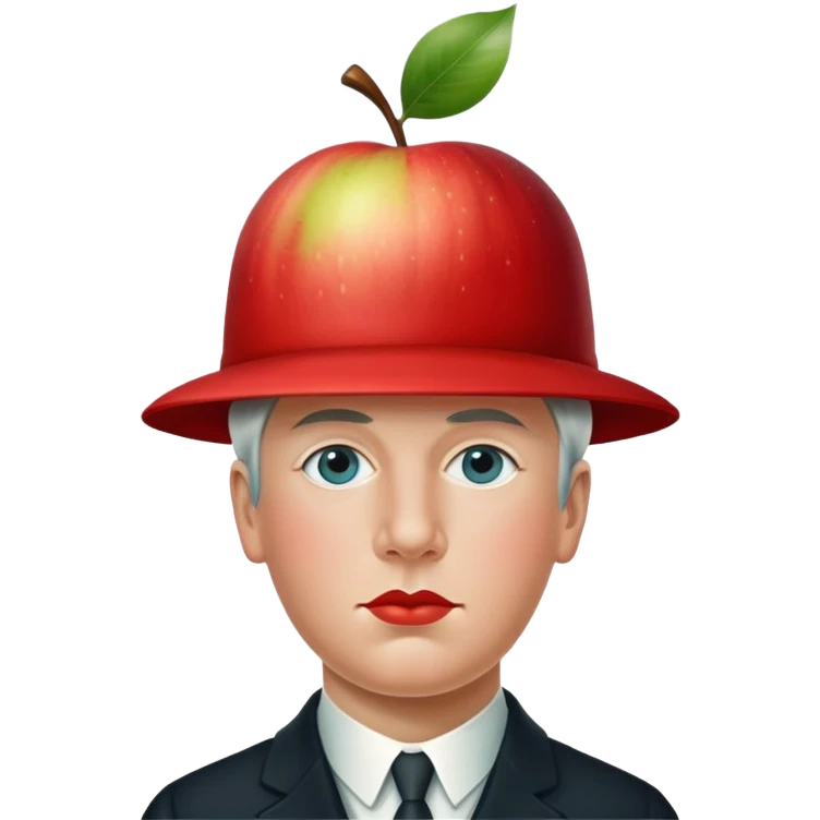 rene magritte apple hat emoji
