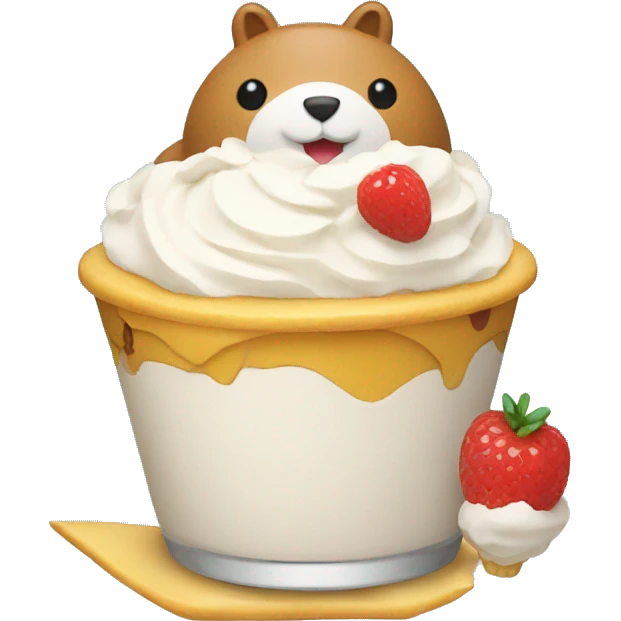 Animal enjoying a parfait emoji