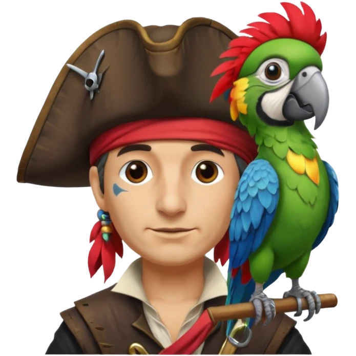 pirate and parrot emoji
