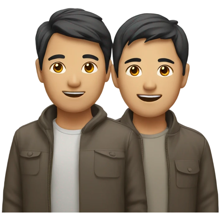 Two asian man couple emoji