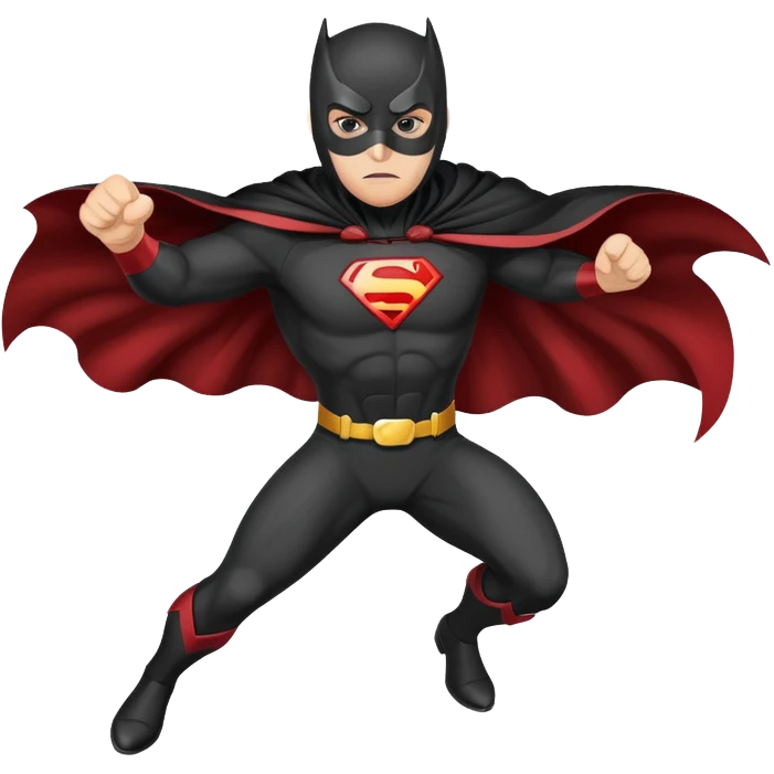 masked superhero vigilante with a cape emoji