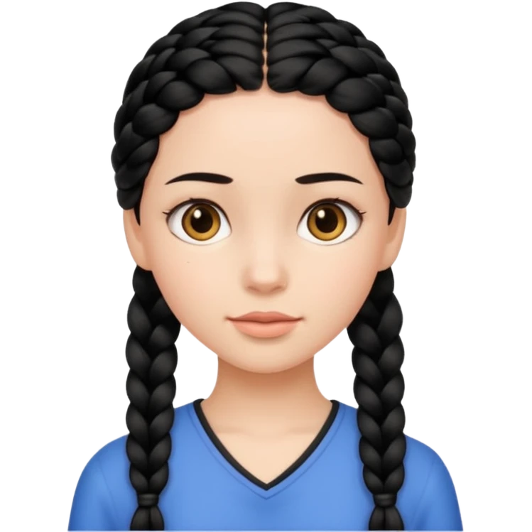 Girl with black braid  emoji