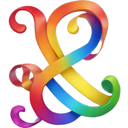 rainbow ampersand with ribbons emoji