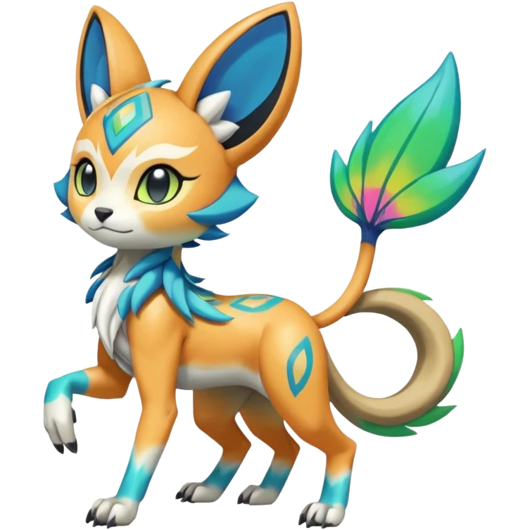 Colorful Exotic Randomly-colored Cartoon Anime Meloetta-WereGarurumon-Trico-Pokémon-Fakémon-fusion-hybrid-creature emoji