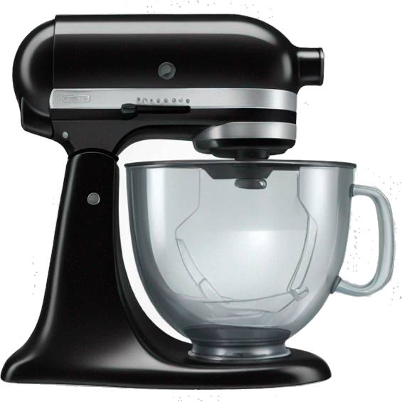 Black Stand mixer with clear glass bowl emoji