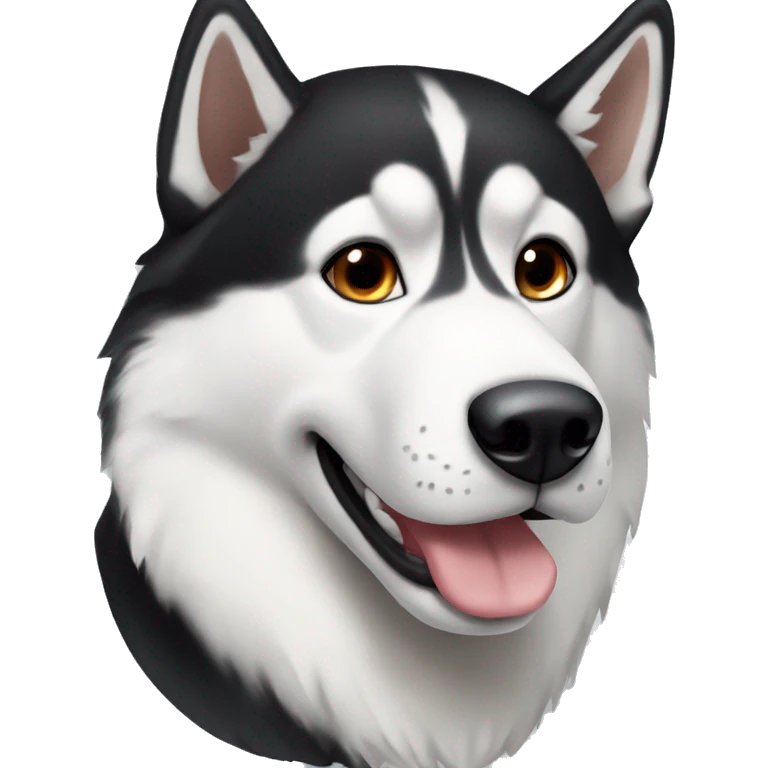 black and white husky with brown eyes emoji