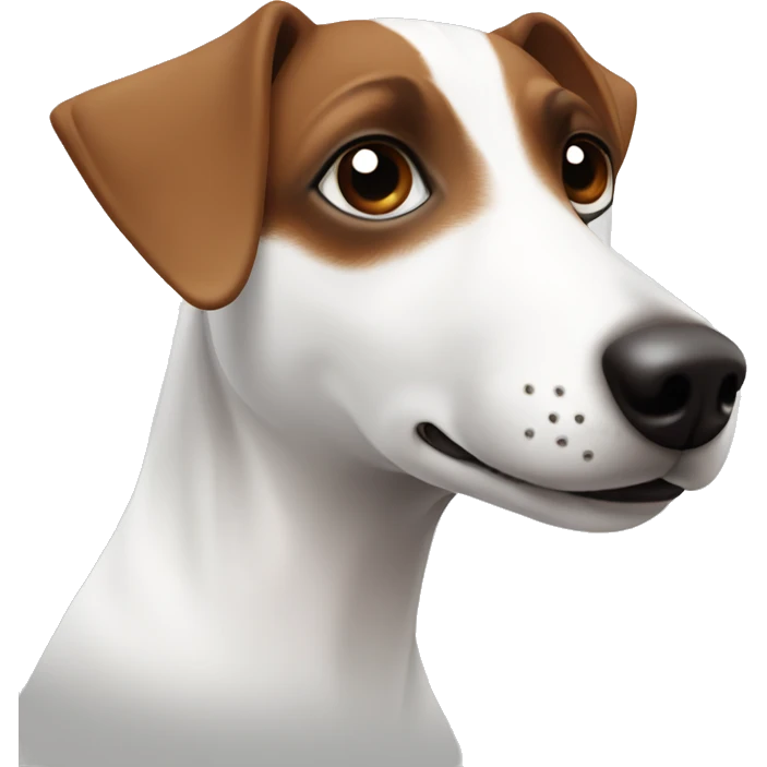White jack russel with brown patch on his eye and ears emoji