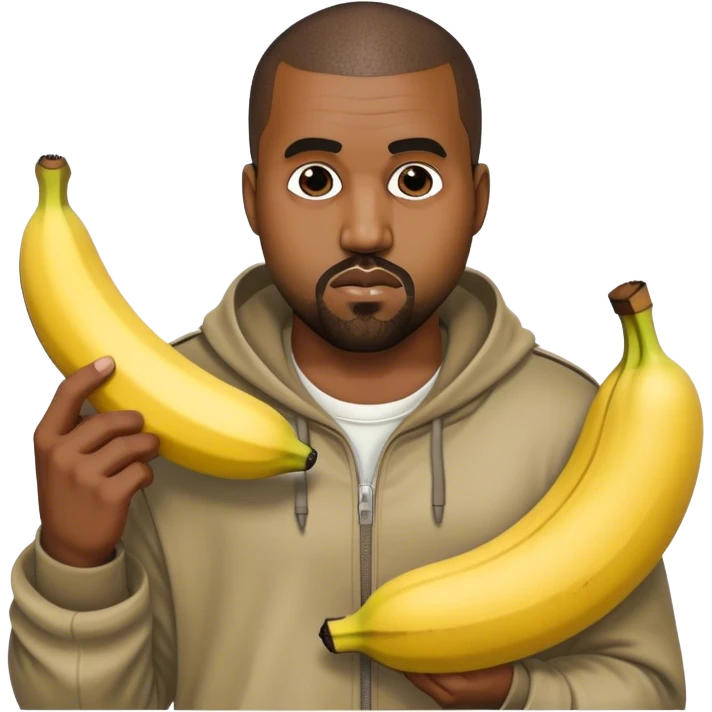 kanye west con un banano emoji