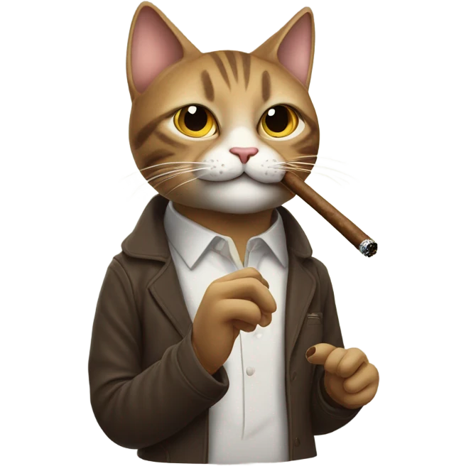 Cat smoking cigar  emoji