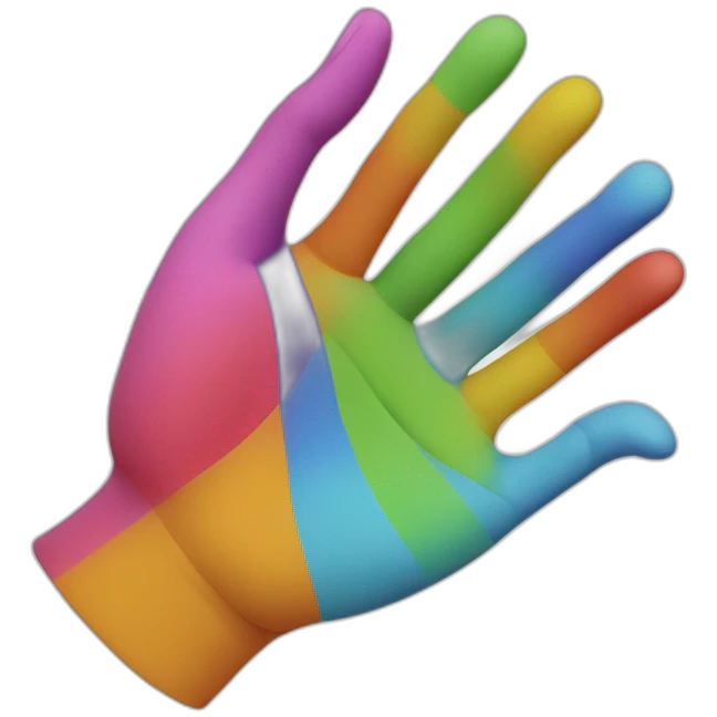 Two hands rozando los dedos la creación colours emoji