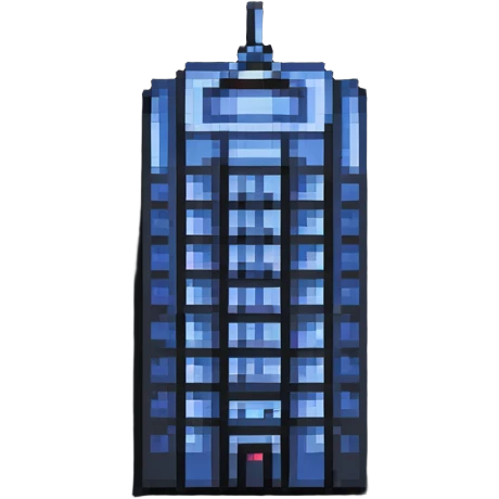 tiny simple skyscraper building icon, minimal details, small size emoji