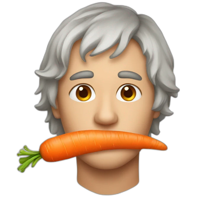 Toinon Georget with carrot on the nose emoji